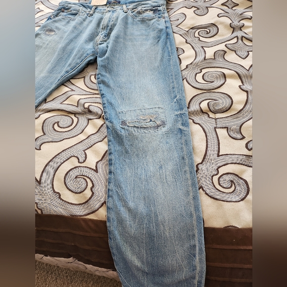 SOLD! Polo Ralph Lauren 33x32 Hampton Relaxed Straight Distressed Blue Jeans NWT - Picture 5 of 12